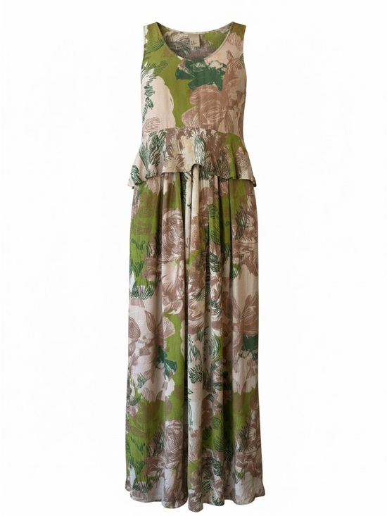 H&M Dresses & Skirts - H&M Floral Maxi Dress in Green and Brown Size 2 Cottagecore Boho Flowy Summer